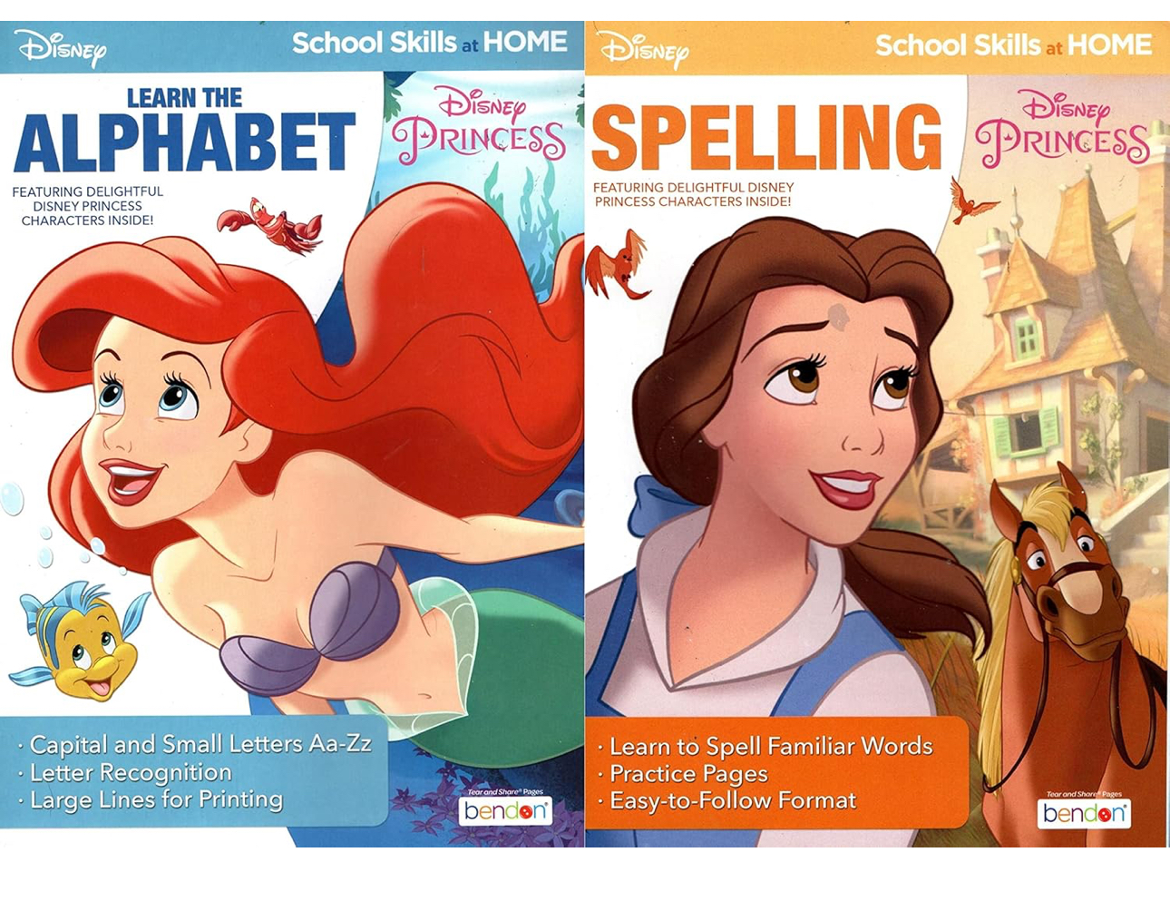 Disney Princess Learning Alphabet and Spelling book. Combo of 2
