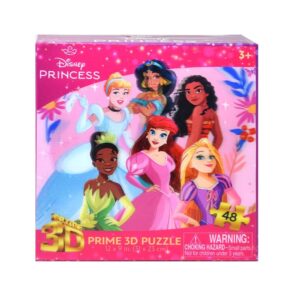 Disney Princess Prime 3D Puzzle, 48 Pieces, 12 x 9 Inch Lenticular Jigsaw Puzzle for Kids Ages 3+
