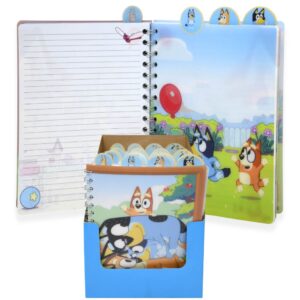 Innovative Designs Bluey Tab Journal Notebook, Spiral Bound, 96 Lined Pages, 8 x 7 inches, Blue
