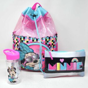Disney Minnie Mouse Youth 3-Piece Kids Drawstring Backpack Set