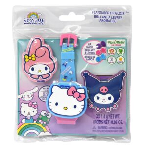 Hello Kitty Lip Gloss Watch Set, Kids Makeup Gift Set with Wearable Watch and Lip Gloss, Ages 3+