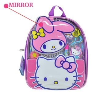 Hello Kitty & Friends Cosmetics in Mini Backpack, Kids Makeup Gift Set with Lip Gloss, Lip Balm, Nail Polish & Hair Accessories, Ages 3+