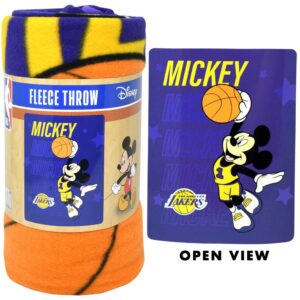 Disney Mickey Mouse DIS-NBA 45X60 Fleece Throw Blanket All Star Mouse - Lakers
