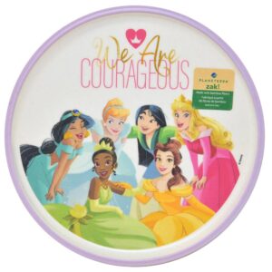Zak Designs Disney Melamine Plate with Rim, Ultimate Princesses